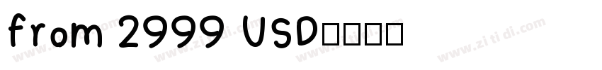 from 2999 USD字体转换